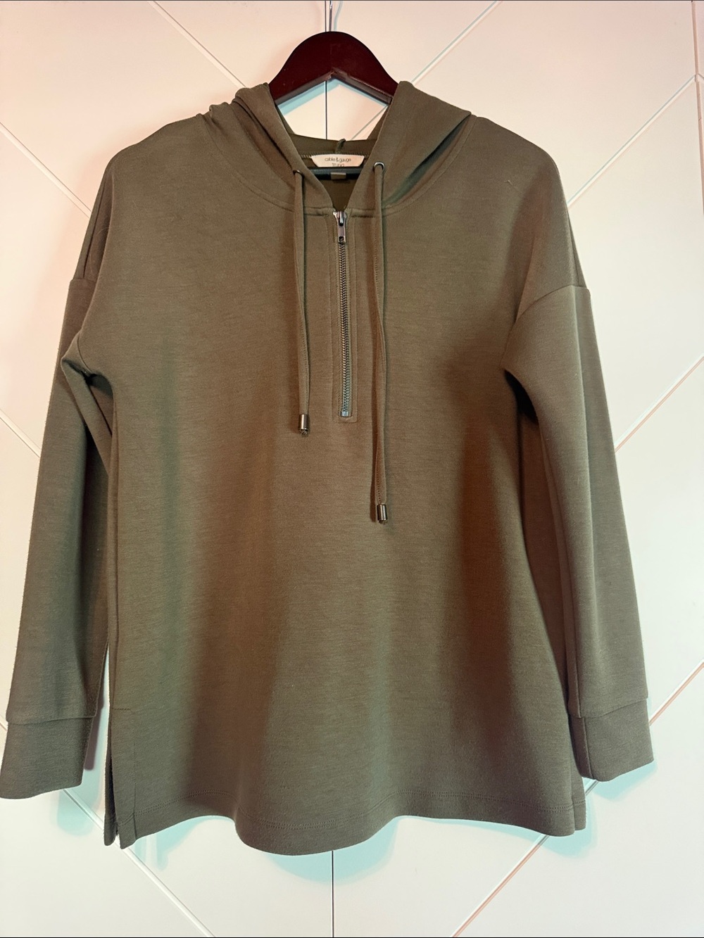 Cable & Gauge Olive Green Studio Pullover